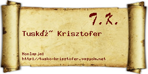 Tuskó Krisztofer névjegykártya