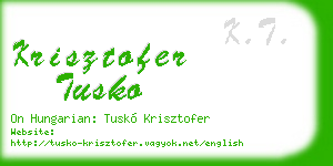krisztofer tusko business card
