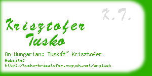 krisztofer tusko business card